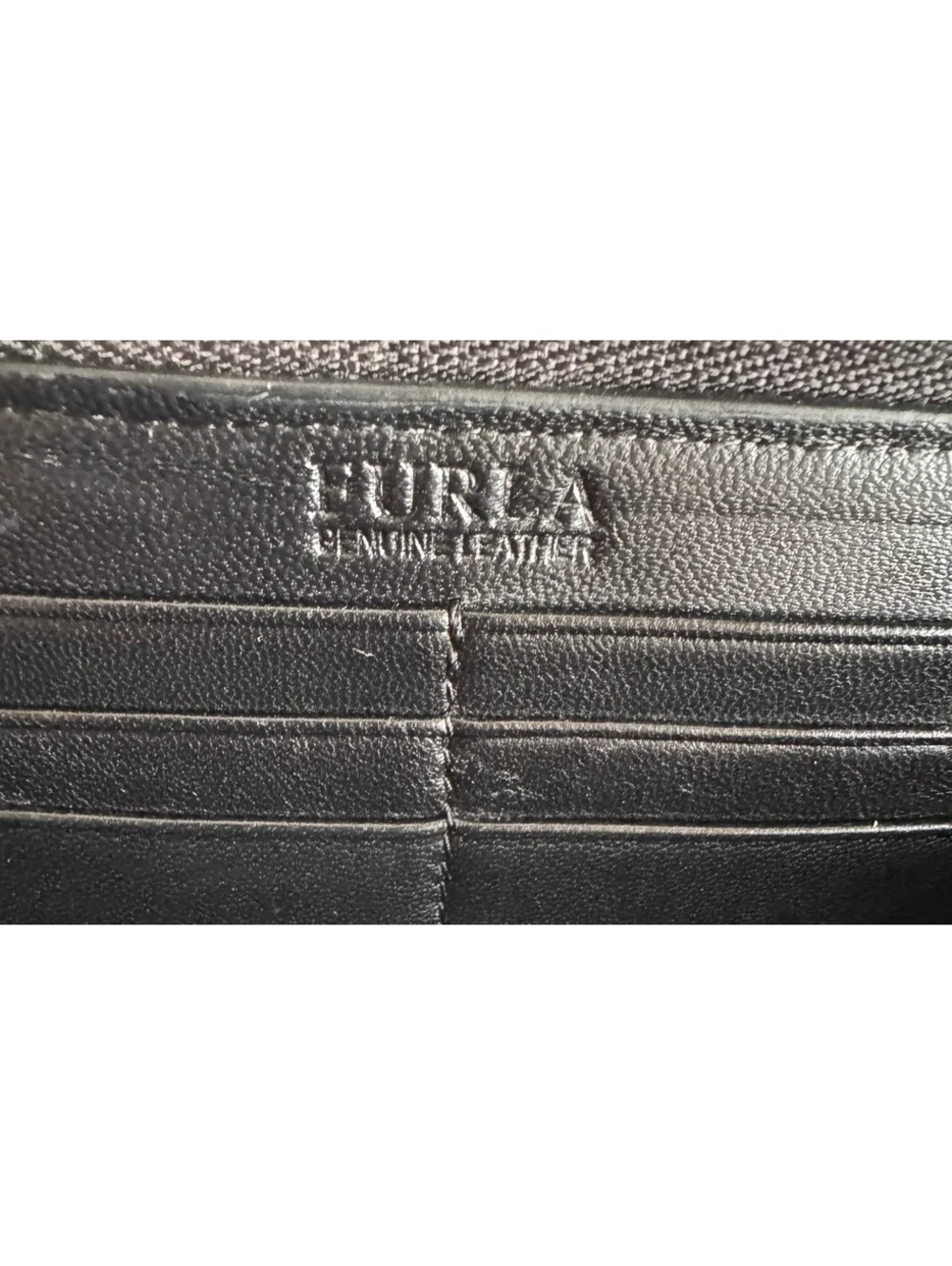 Furla Black Quilted Leather Continental Zip Around Wallet Gold Hardware Italy
